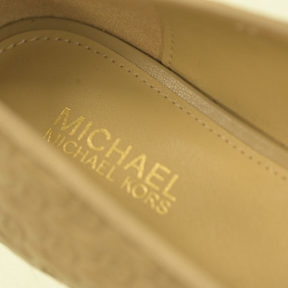 Michael Kors Ballet Flats Beige with Classy Gold Toe & Logo Women's Size 6 M - Picture 4 of 6